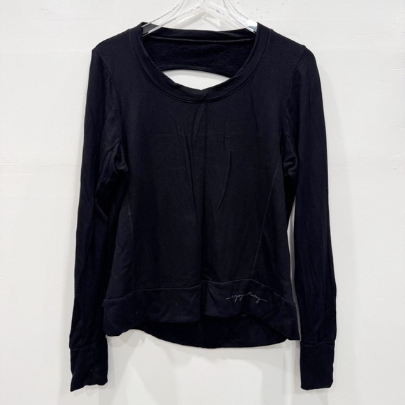 Good hYOUman Open Back Black Long Sleeve Sweater Top Medium - Picture 1 of 5